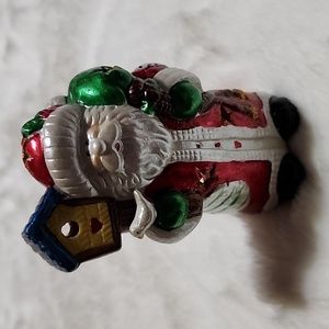 VINTAGE CHRISTMAS SANTA CLAUS CERAMIC  TEALIGHT  CANDLE BURNER